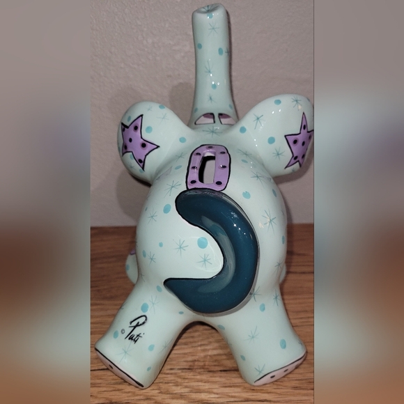 Ganz Pati Signed Elephant Piggy/Coin Bank, Like New, Ceramic - Picture 2 of 7